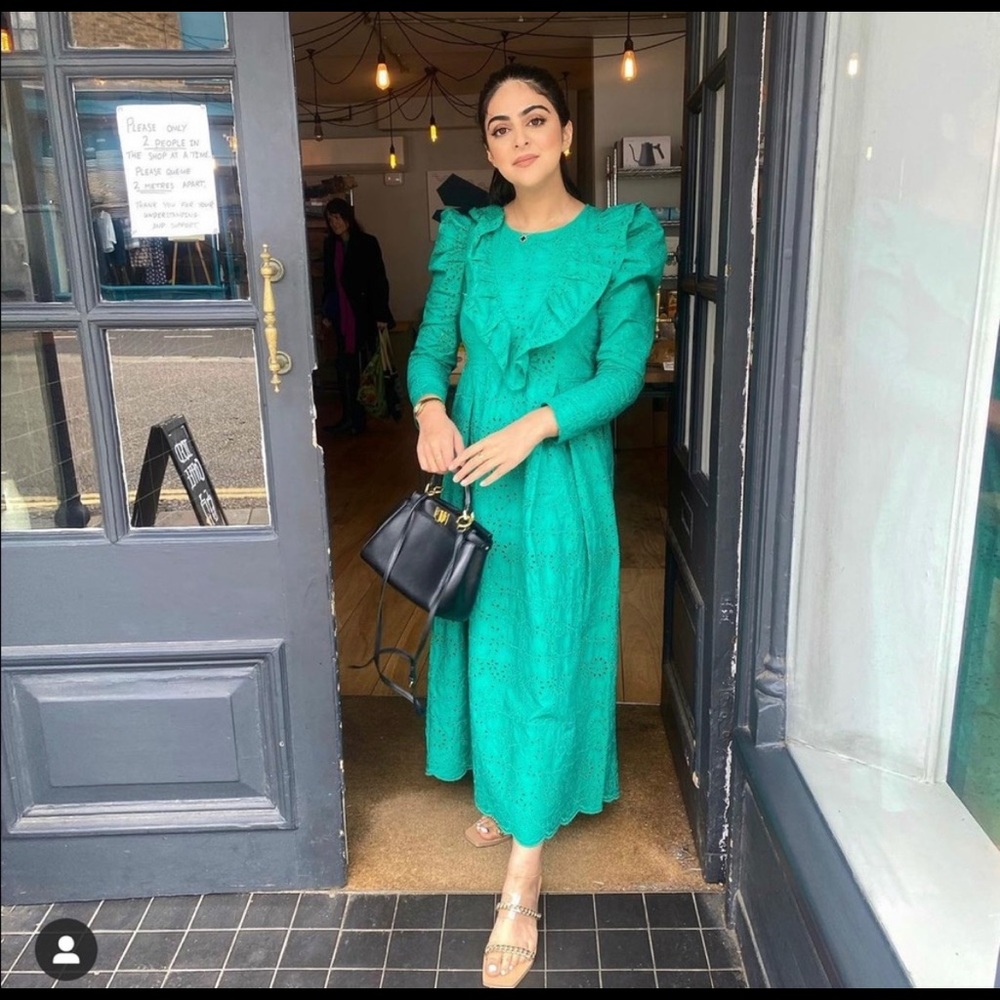Zara embroidery openwork dress bloggers fav